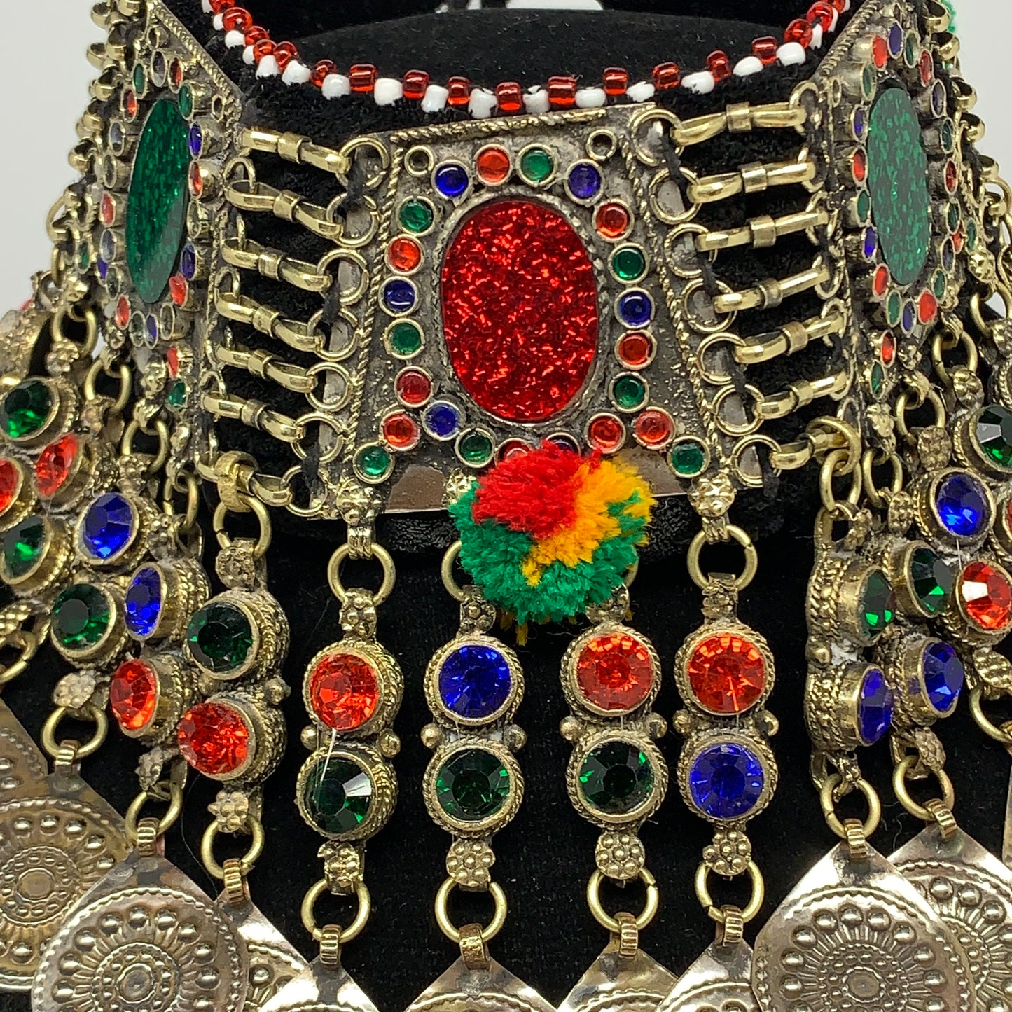 240g, 12"x5"Kuchi Choker Necklace Multi-Color Tribal Gypsy Bohemian,B14052