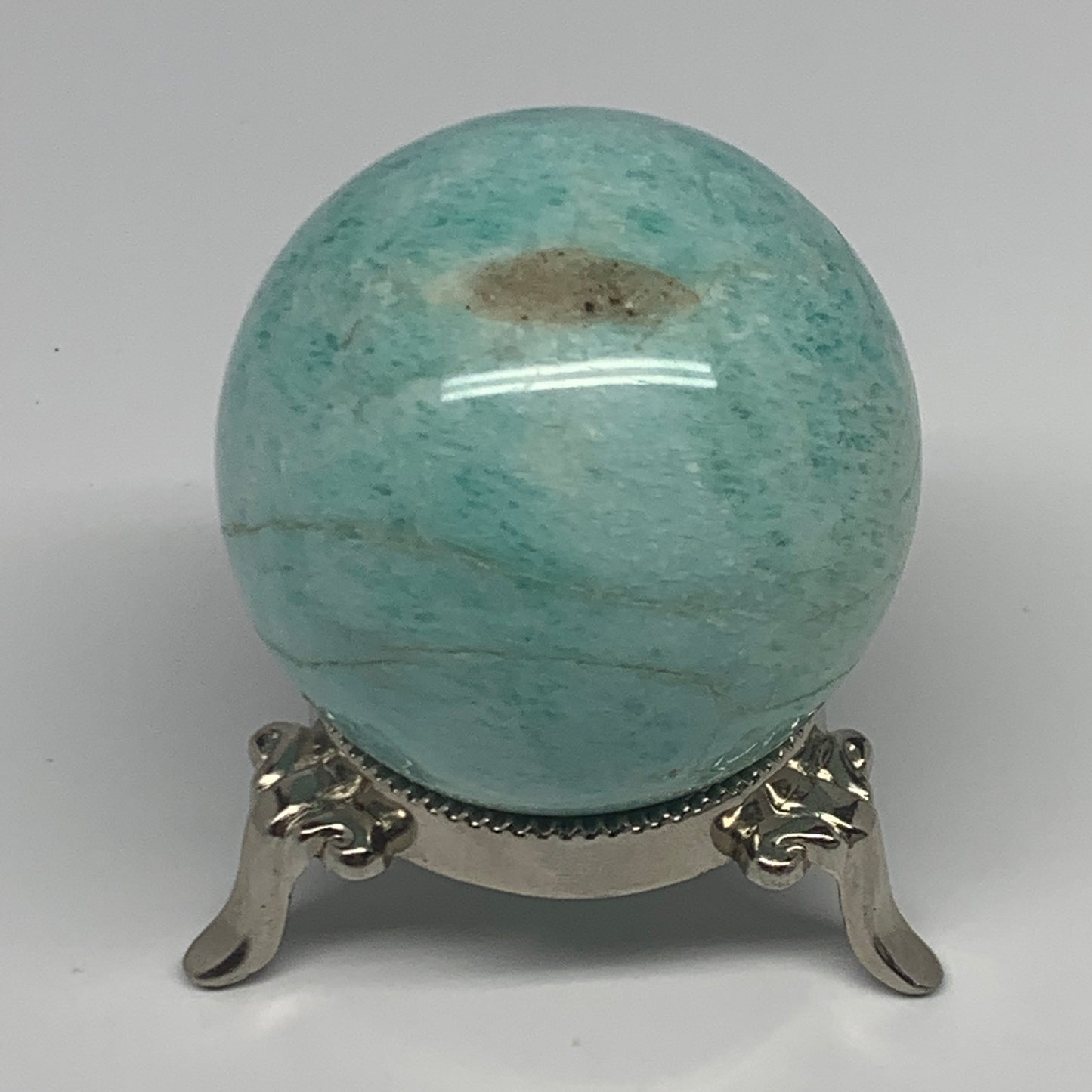 262.1g, 2.3" (58mm), Amazonite Sphere Ball Gemstone from Madagascar, B15787