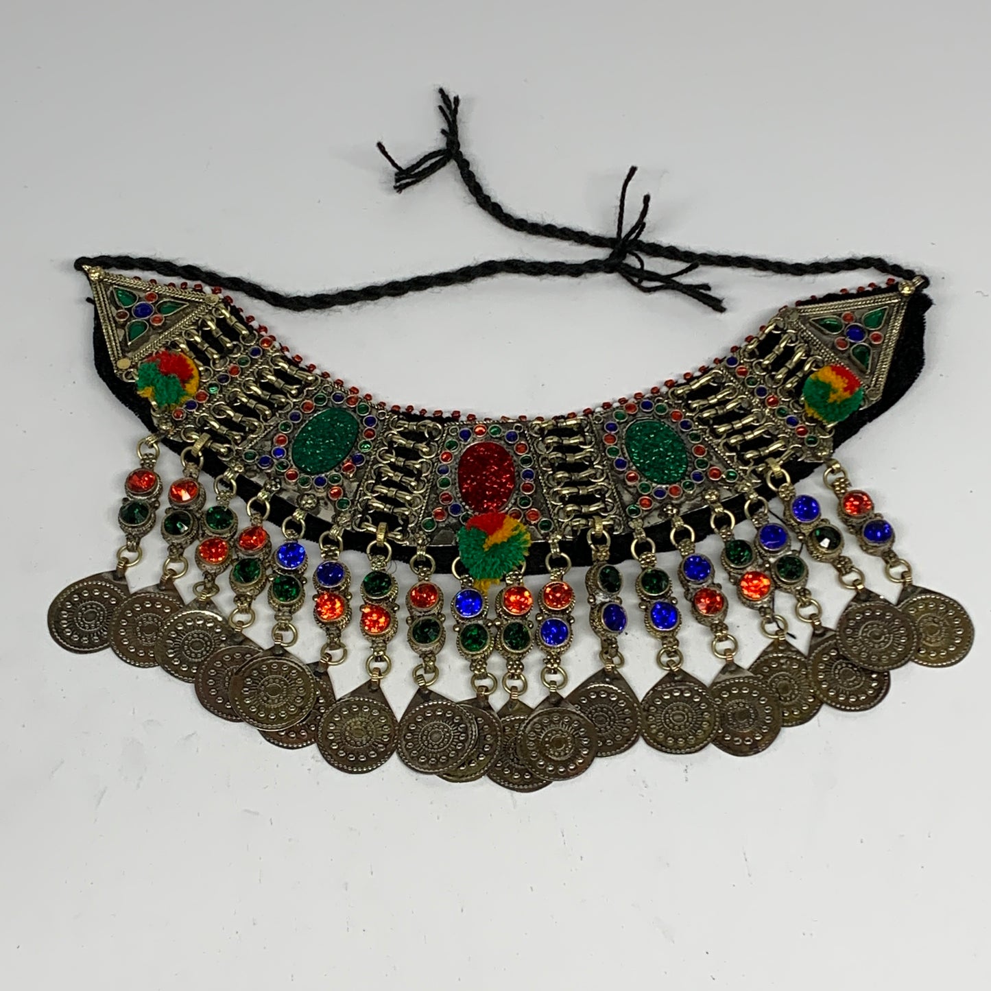 240g, 12"x5"Kuchi Choker Necklace Multi-Color Tribal Gypsy Bohemian,B14052