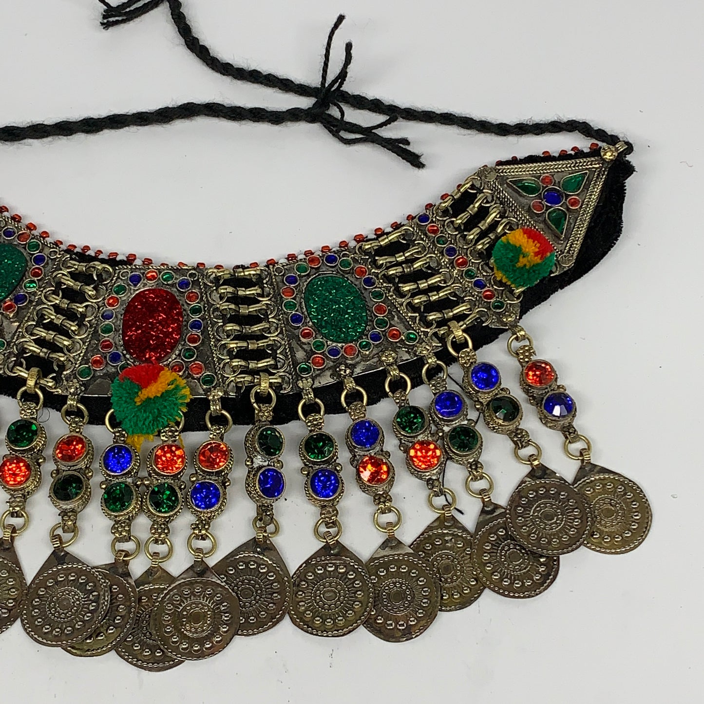 240g, 12"x5"Kuchi Choker Necklace Multi-Color Tribal Gypsy Bohemian,B14052