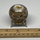 105.5g, 1.7" (44mm), Chocolate/Gray Onyx Sphere Ball Gemstone @Morocco, B18888