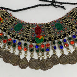240g, 12"x5"Kuchi Choker Necklace Multi-Color Tribal Gypsy Bohemian,B14052