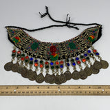240g, 12"x5"Kuchi Choker Necklace Multi-Color Tribal Gypsy Bohemian,B14052
