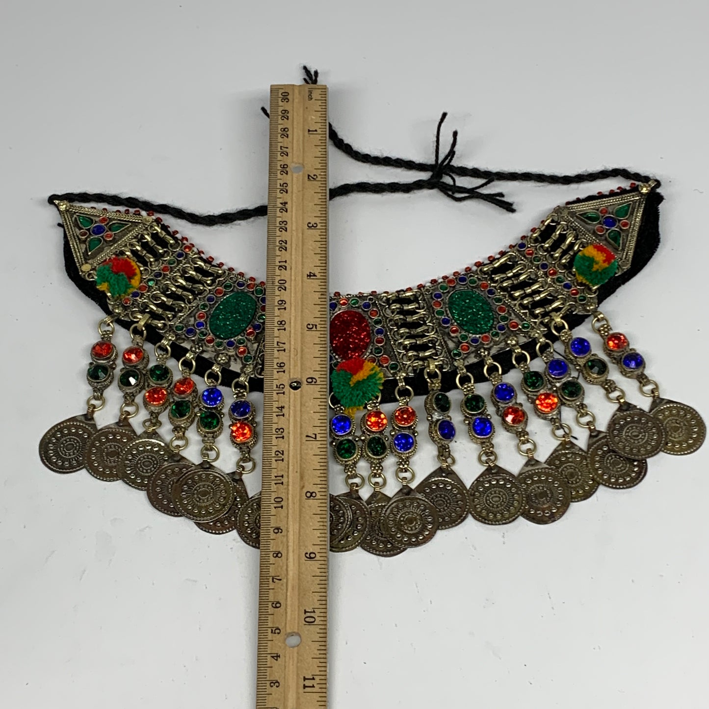 240g, 12"x5"Kuchi Choker Necklace Multi-Color Tribal Gypsy Bohemian,B14052