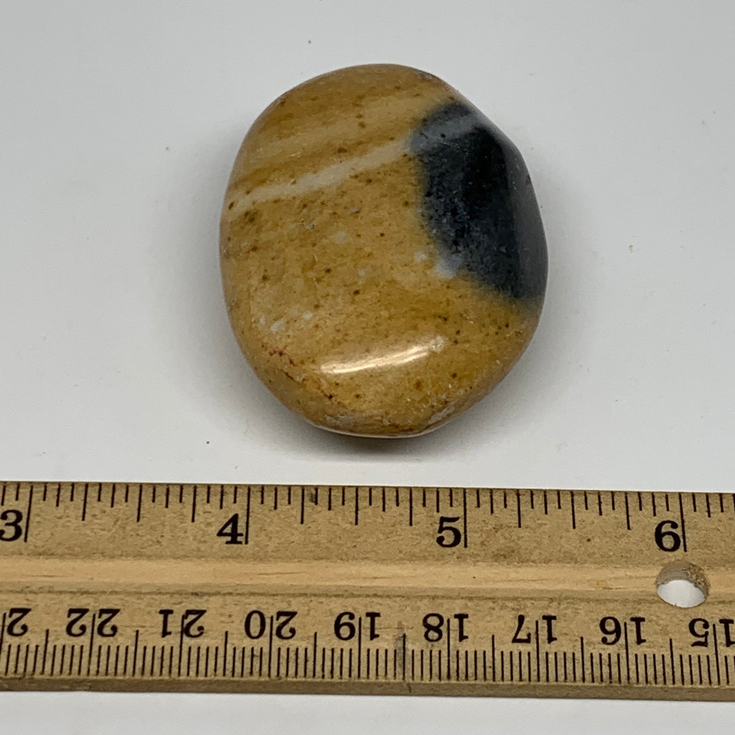 72.6g, 2.1"x1.6"x0.9", Yellow Ocean Jasper Palm-Stone @Madagascar, B18119