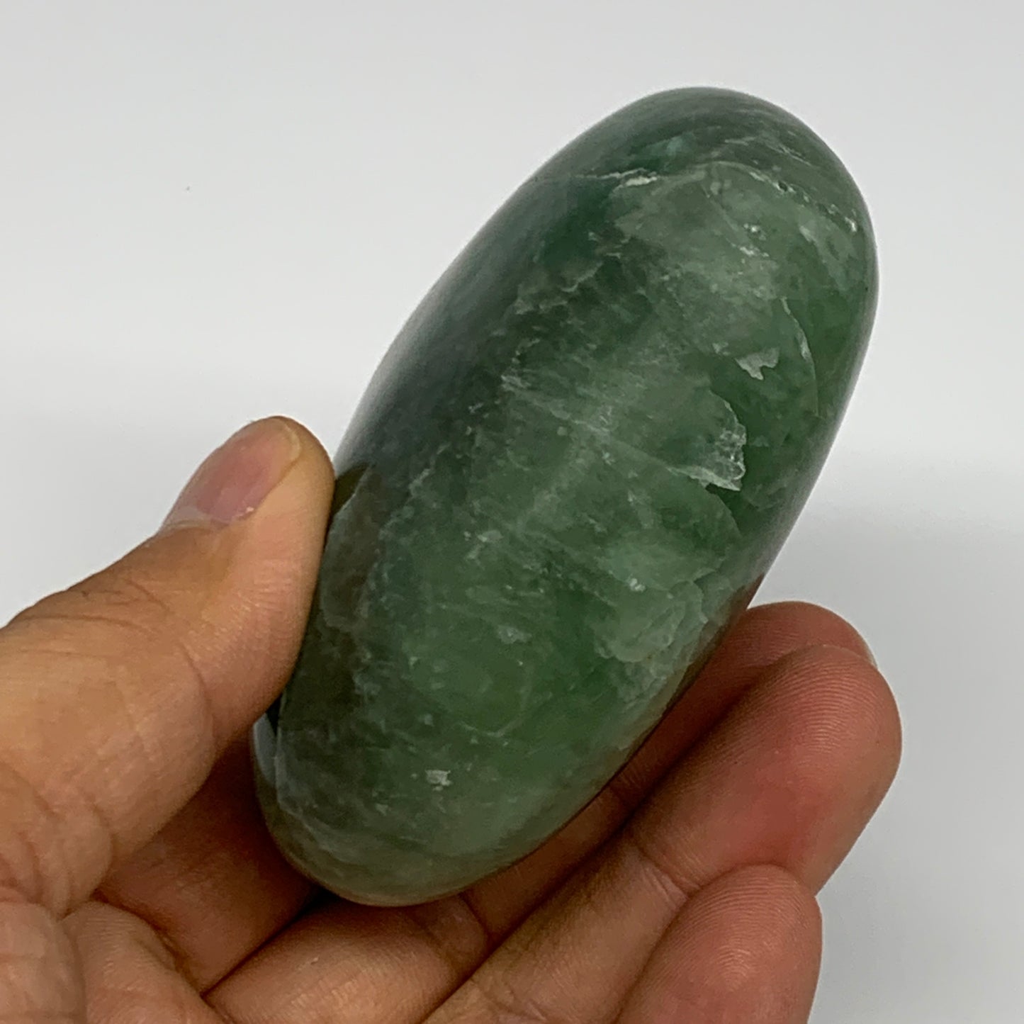 325.7g, 2.7" x 3.1" x 1.4" Fluorite Heart Healing Crystal @Madagascar, B17354