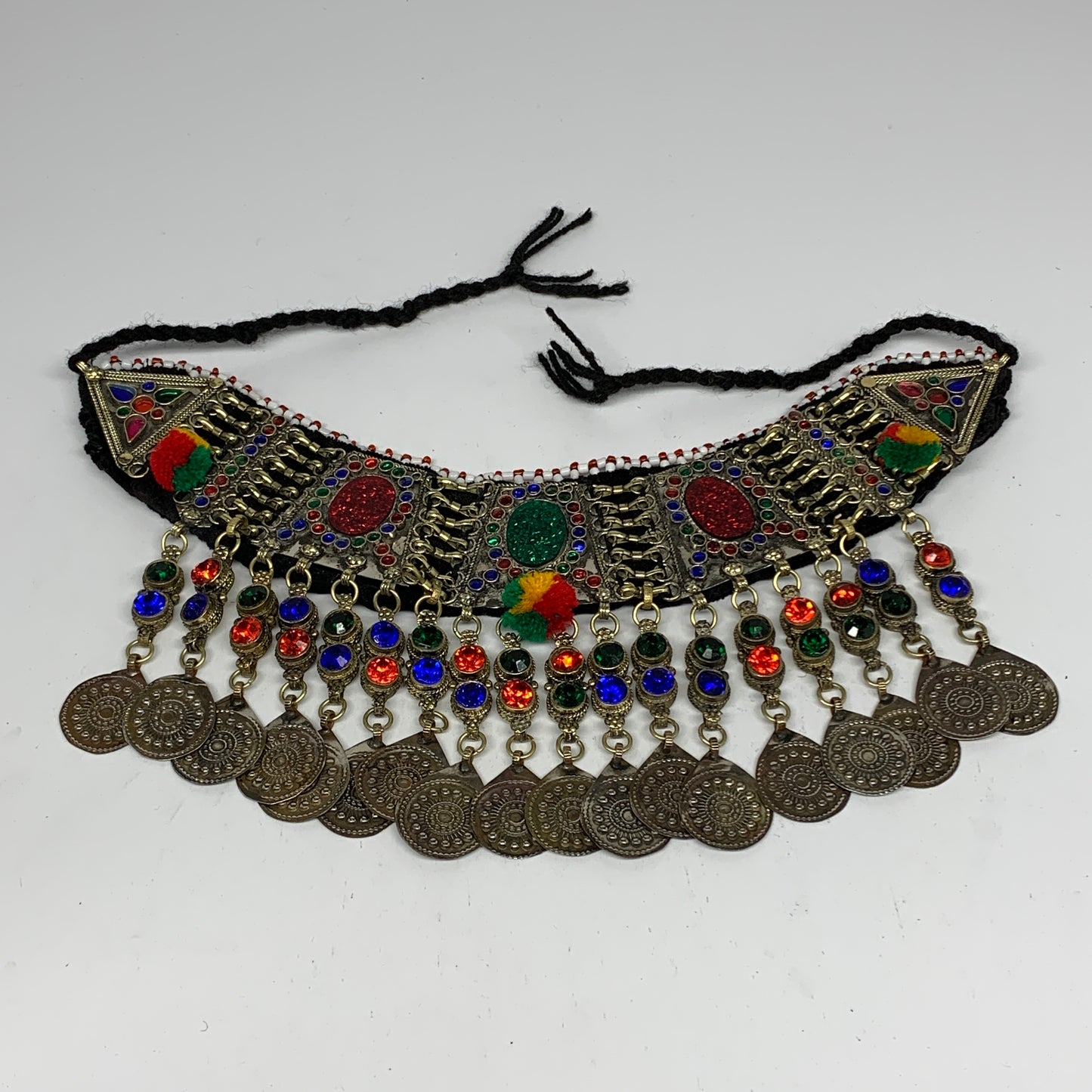 245g, 12"x5"Kuchi Choker Necklace Multi-Color Tribal Gypsy Bohemian,B14053