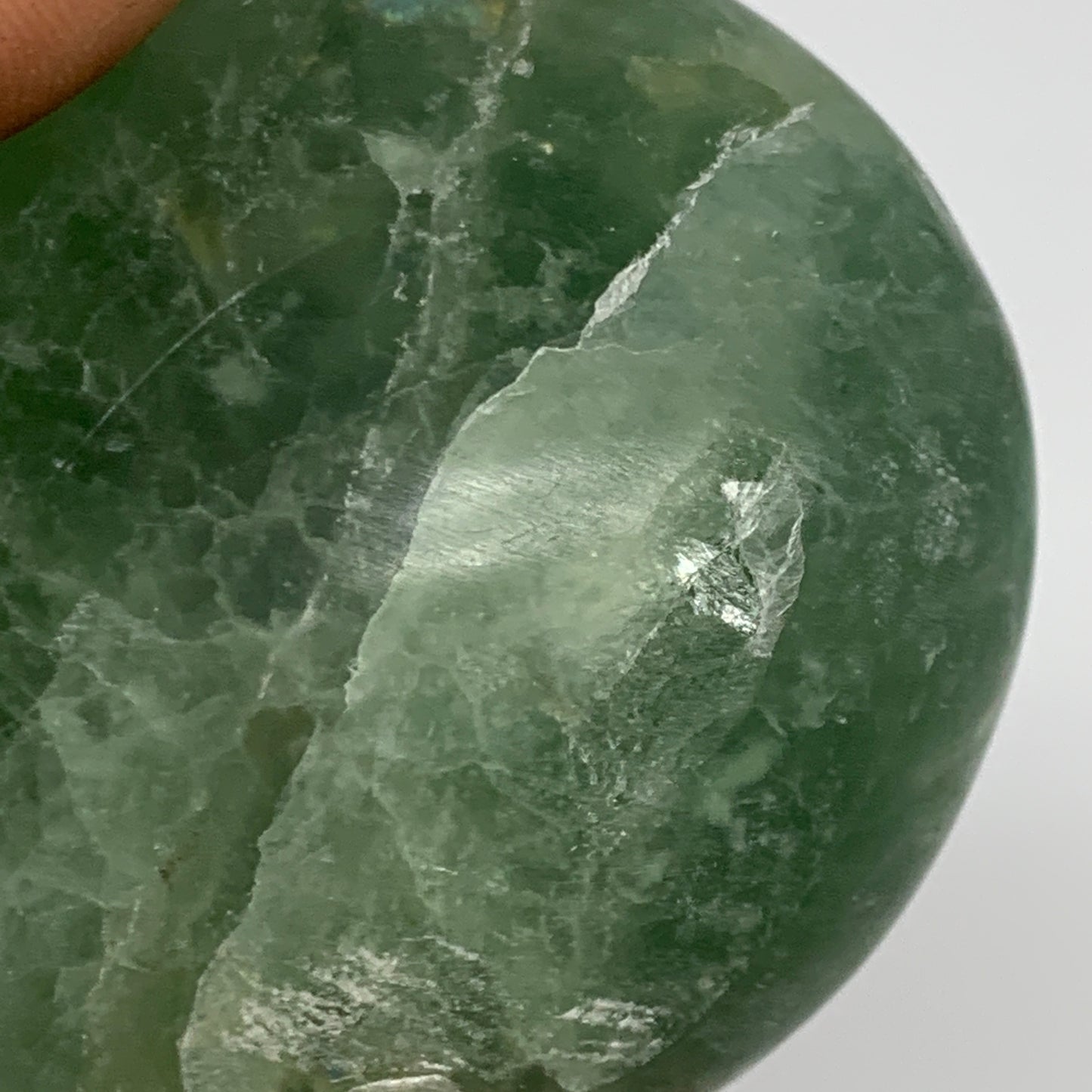 325.7g, 2.7" x 3.1" x 1.4" Fluorite Heart Healing Crystal @Madagascar, B17354