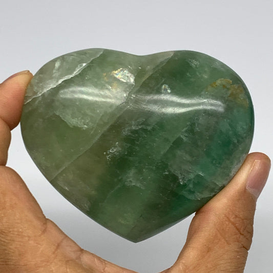 239.3g, 2.4" x 3" x 1.2" Fluorite Heart Healing Crystal @Madagascar, B17355