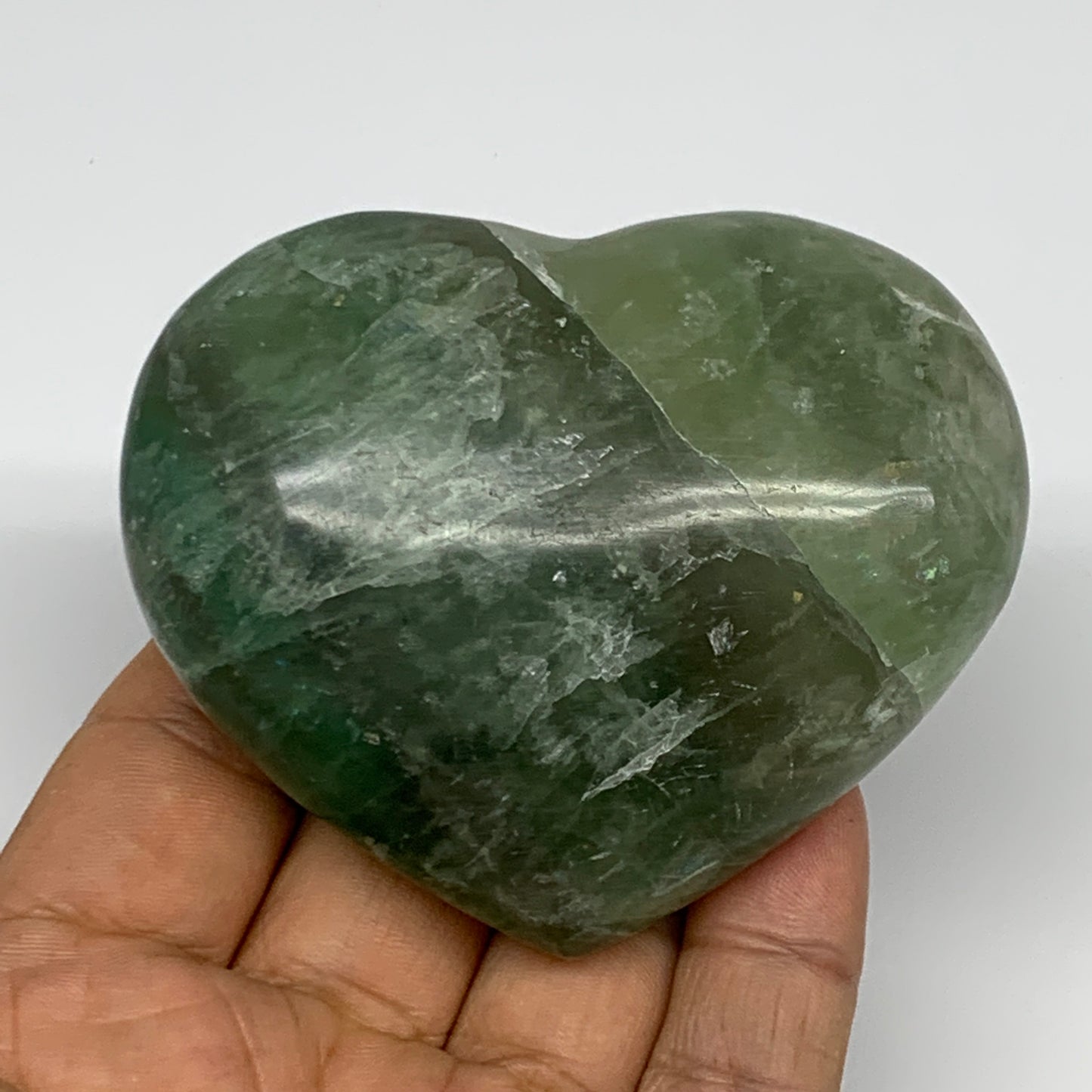 239.3g, 2.4" x 3" x 1.2" Fluorite Heart Healing Crystal @Madagascar, B17355