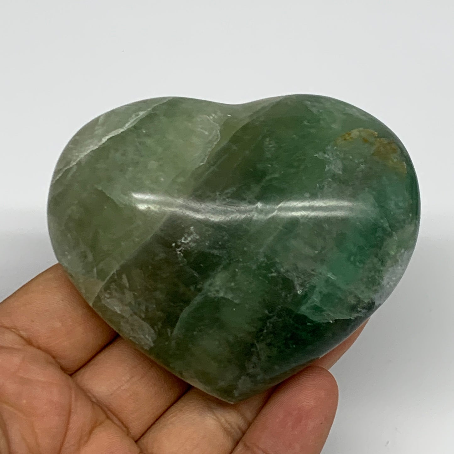 239.3g, 2.4" x 3" x 1.2" Fluorite Heart Healing Crystal @Madagascar, B17355