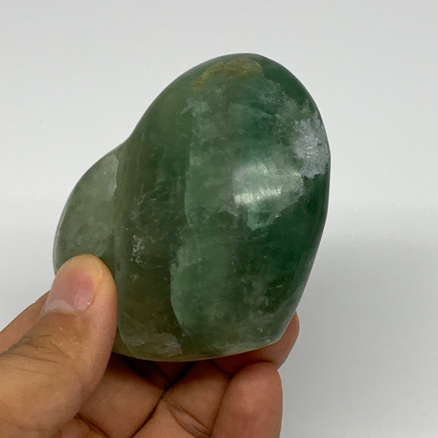 239.3g, 2.4" x 3" x 1.2" Fluorite Heart Healing Crystal @Madagascar, B17355