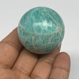 92g, 1.6" (40mm), Small Amazonite Sphere Ball Gemstone from Madagascar, B15790