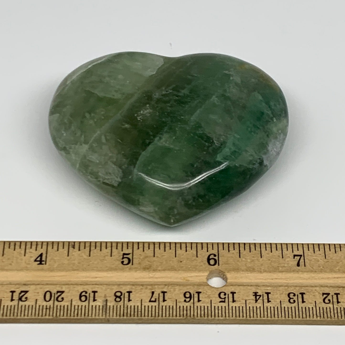 239.3g, 2.4" x 3" x 1.2" Fluorite Heart Healing Crystal @Madagascar, B17355