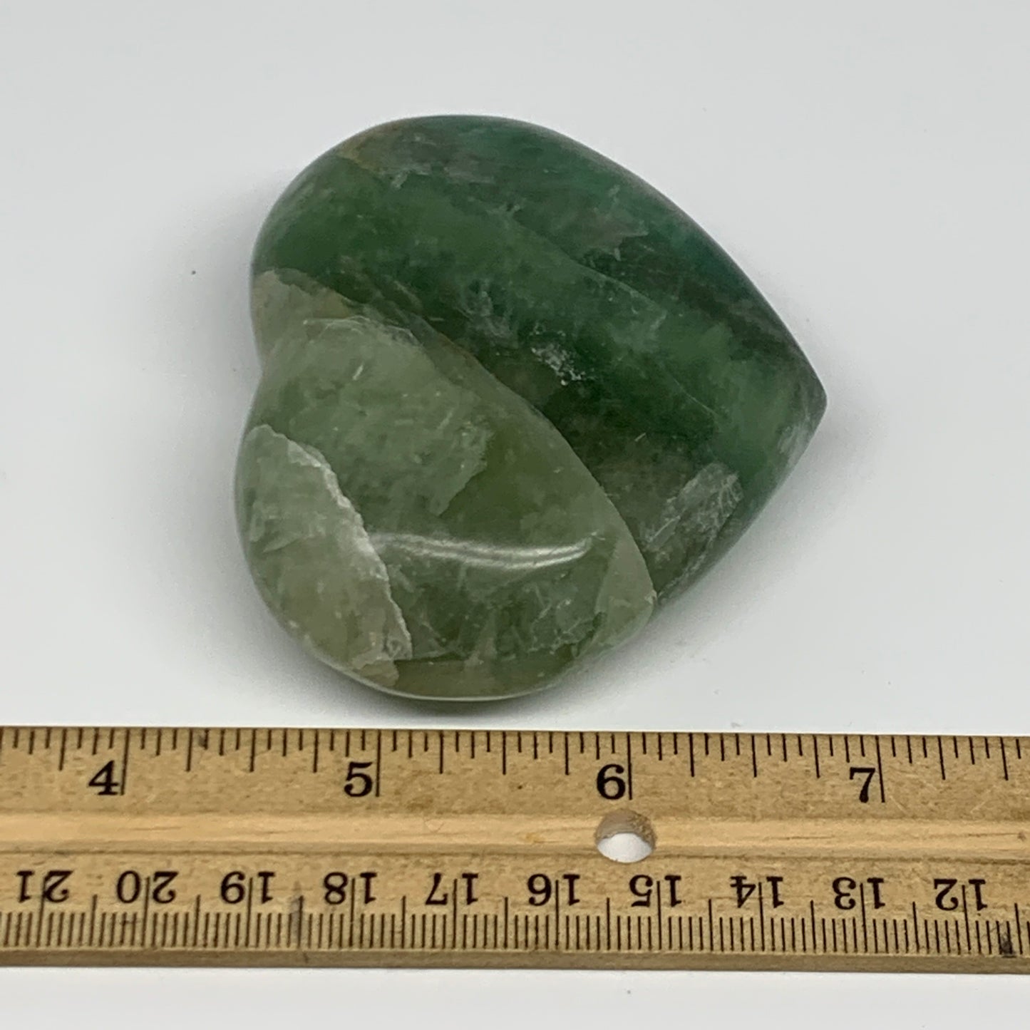 239.3g, 2.4" x 3" x 1.2" Fluorite Heart Healing Crystal @Madagascar, B17355