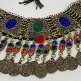 240g, 12"x5"Kuchi Choker Necklace Multi-Color Tribal Gypsy Bohemian,B14054