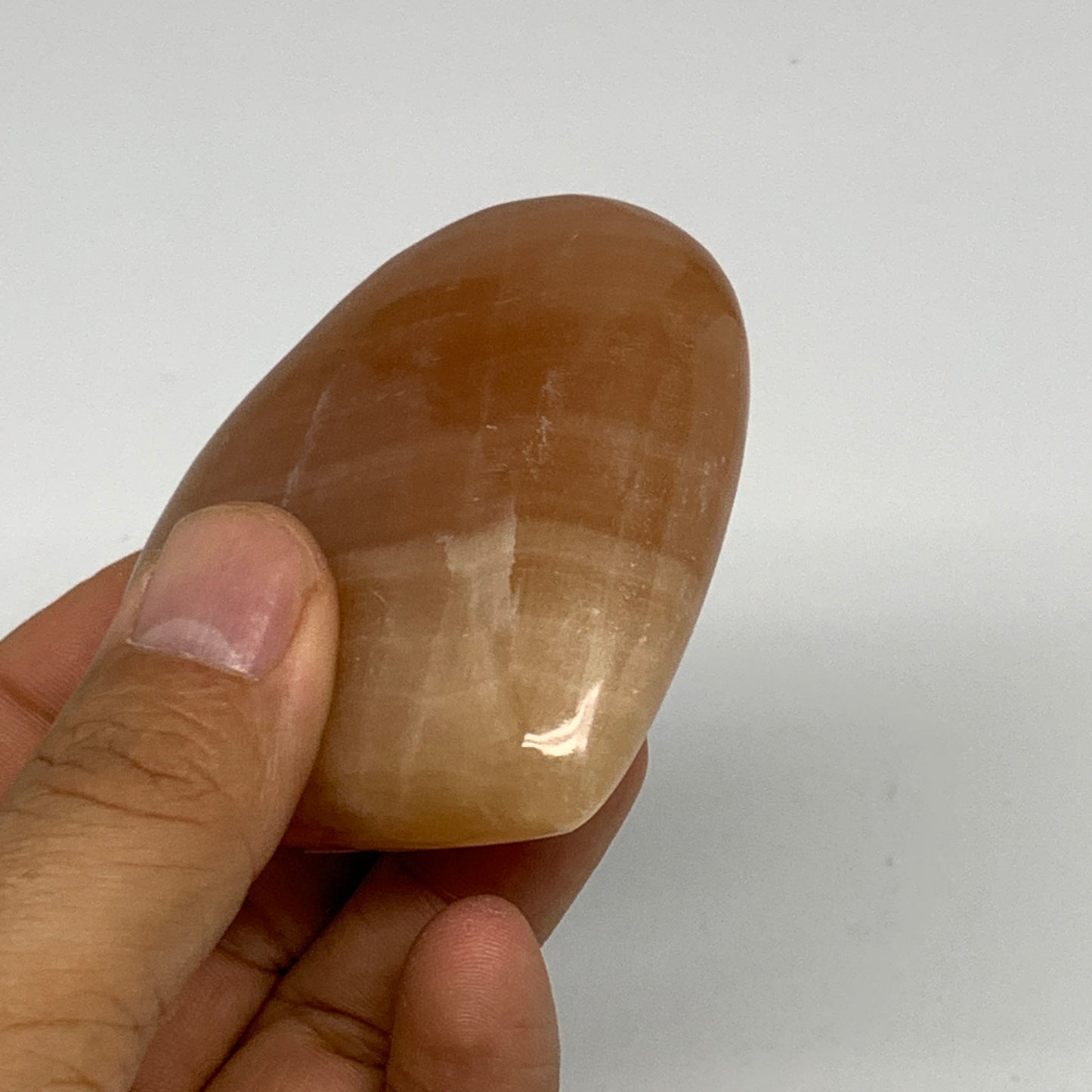 148.1g, 2.5"x2.7"x1" Honey Calcite Heart Gemstones from Pakistan, B24430