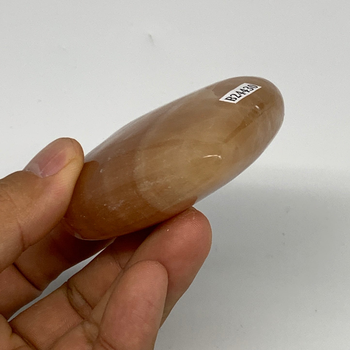 148.1g, 2.5"x2.7"x1" Honey Calcite Heart Gemstones from Pakistan, B24430