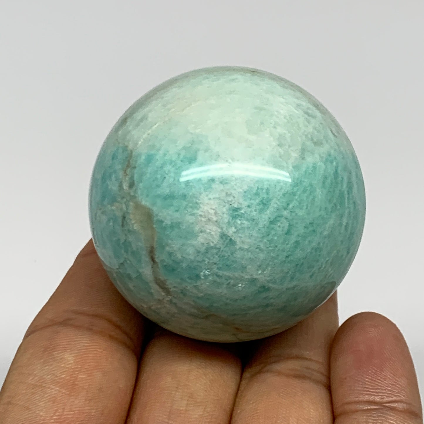 132.5g, 1.8" (46mm), Amazonite Sphere Ball Gemstone from Madagascar, B15792