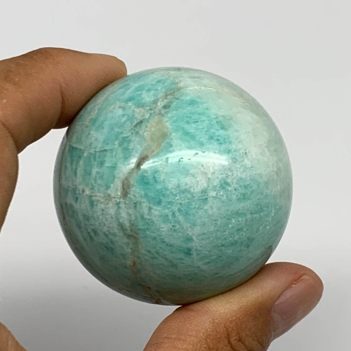 132.5g, 1.8" (46mm), Amazonite Sphere Ball Gemstone from Madagascar, B15792
