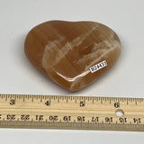 180.2g, 2.6"x3"x1" Honey Calcite Heart Gemstones from Pakistan, B24431