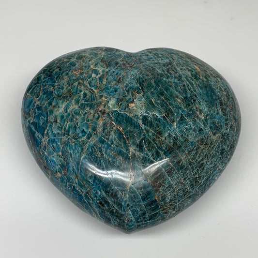 8.73 lbs, 6.75" x 7.5" x3.1", Natural Large Blue Apatite Heart Reiki Energy, B63