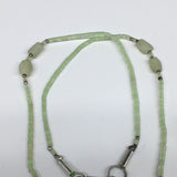 13.3g,2mm-29mm, Small Green Serpentine Arrowhead Beaded Necklace,20&quot;,NPH234
