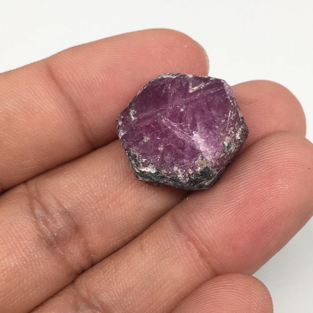 6.8g, 19mm x 19mm, Natural Ruby Crystal Slice Corundum Mineral Specimen, RC54