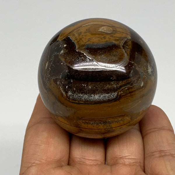 227g,2.1" (52mm),Natural Tiger's Eye Sphere Crystal Ball Polished Reiki,B24996