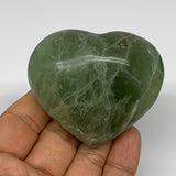 167.5g, 2.2" x 2.5" x 1.3" Fluorite Heart Healing Crystal @Madagascar, B17361