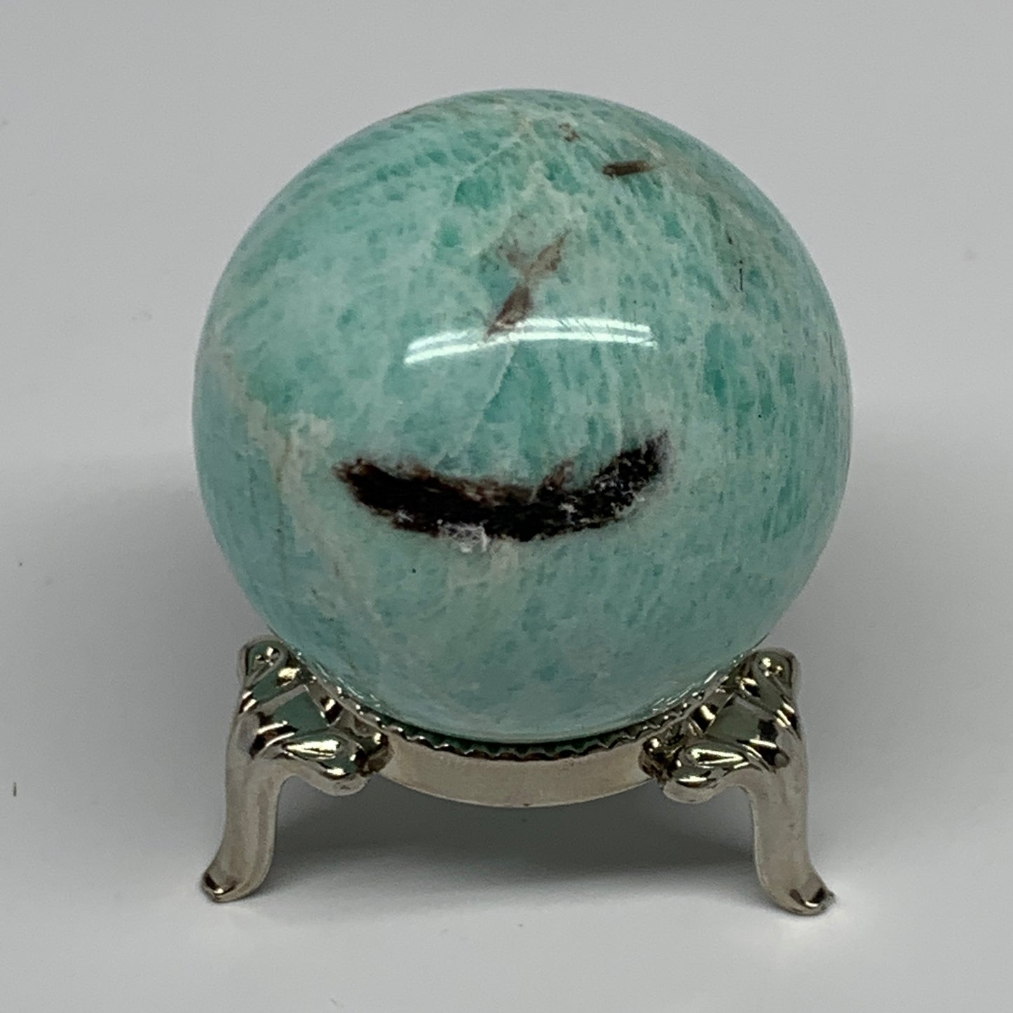 98.8g, 1.7" (42mm), Small Amazonite Sphere Ball Gemstone from Madagascar, B15796