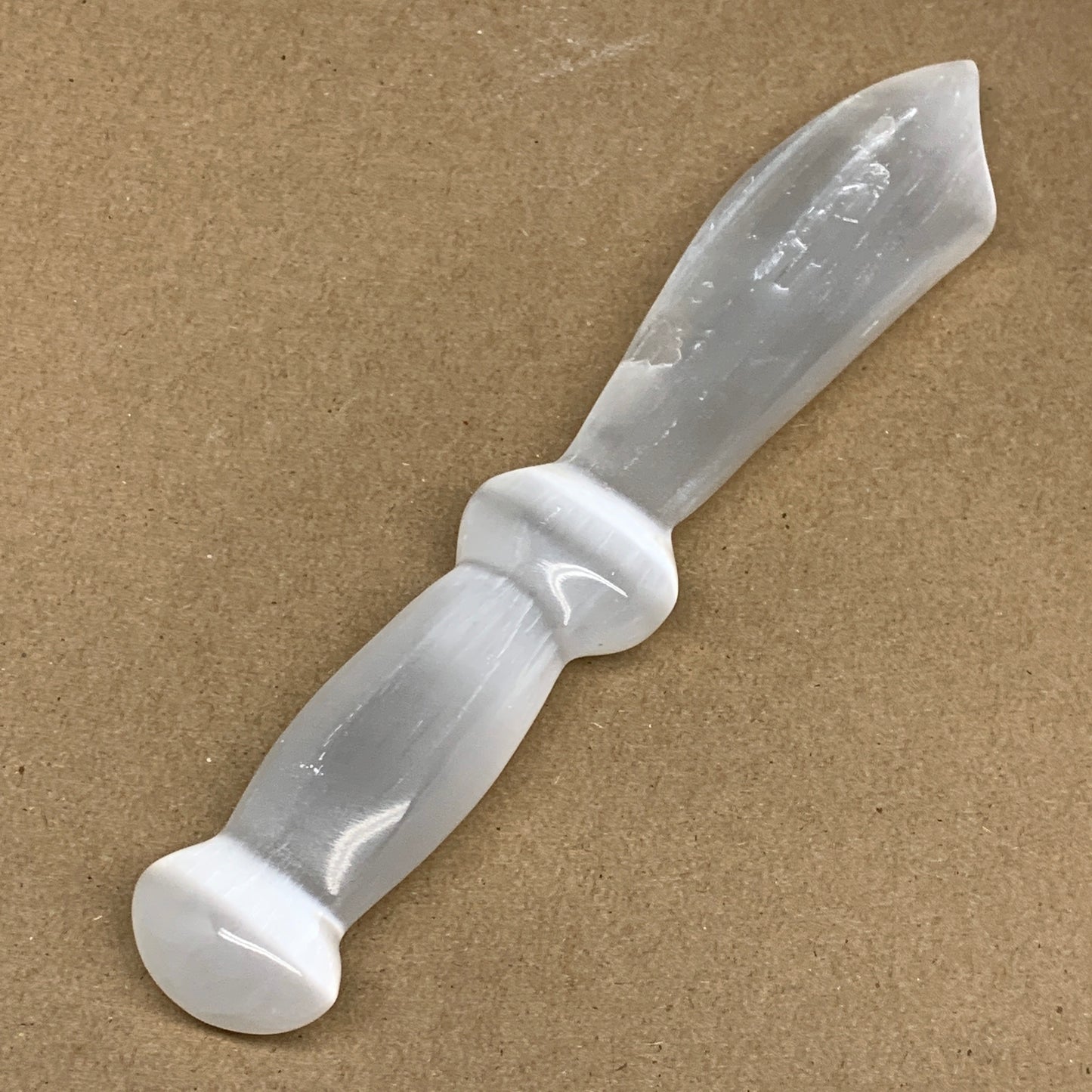 190.4g,8.3"x1.4"x0.8"Natural Selenite Crystal (Satin Spar) @Morocco,B9174