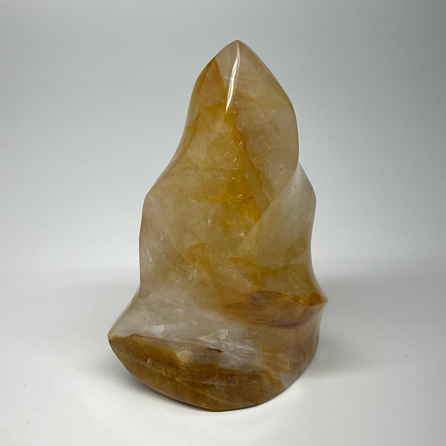 1150g,6.25"x4"x2.8" Golden Healer Quartz Flame Crystal @Madagascar, B19540