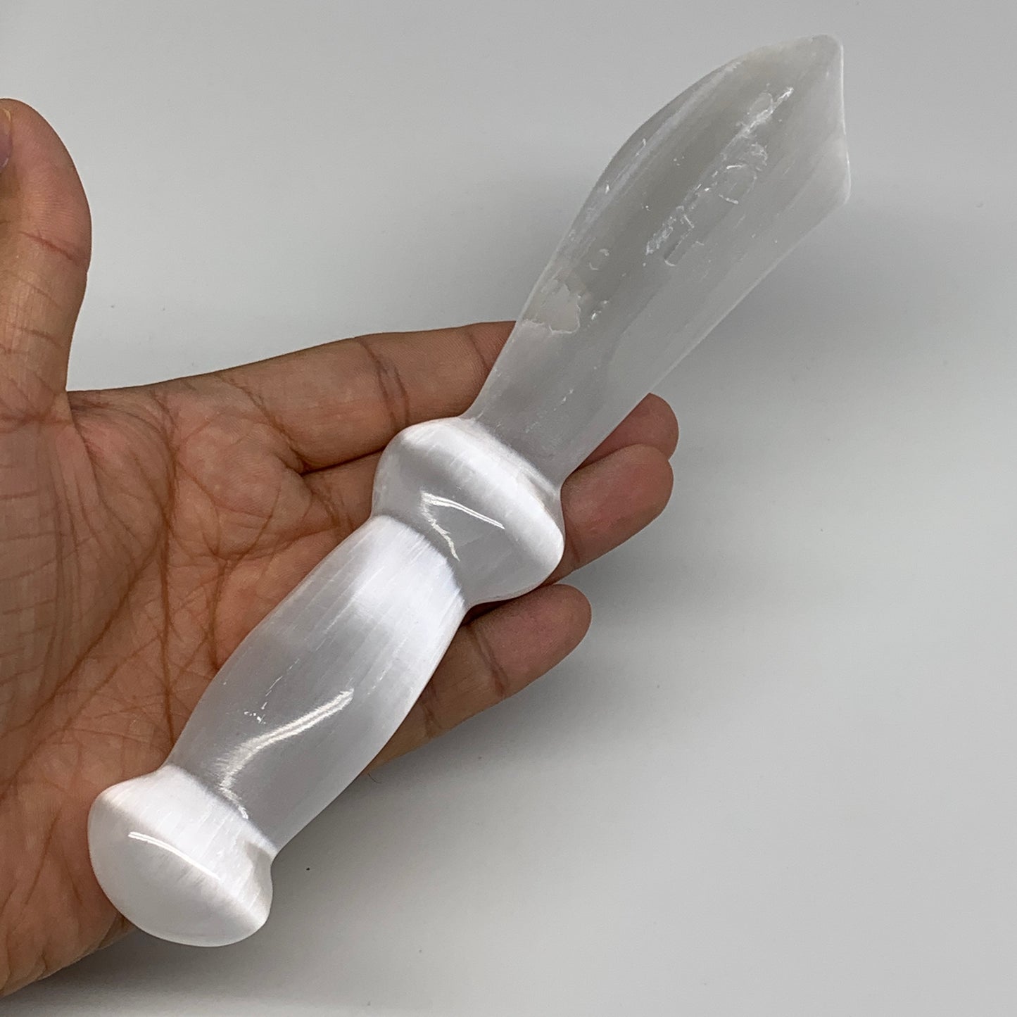 190.4g,8.3"x1.4"x0.8"Natural Selenite Crystal (Satin Spar) @Morocco,B9174