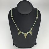 13g,2mm-25mm, Small Green Serpentine Arrowhead Beaded Necklace,19&quot;,NPH238