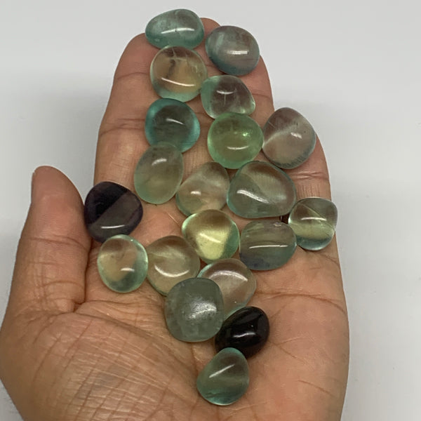 115.9g, 0.6"-0.9", 20pcs, Green Fluorite Crystal Tumbled Stones, B26935