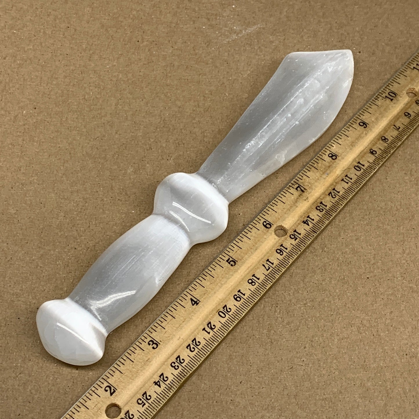 190.4g,8.3"x1.4"x0.8"Natural Selenite Crystal (Satin Spar) @Morocco,B9174