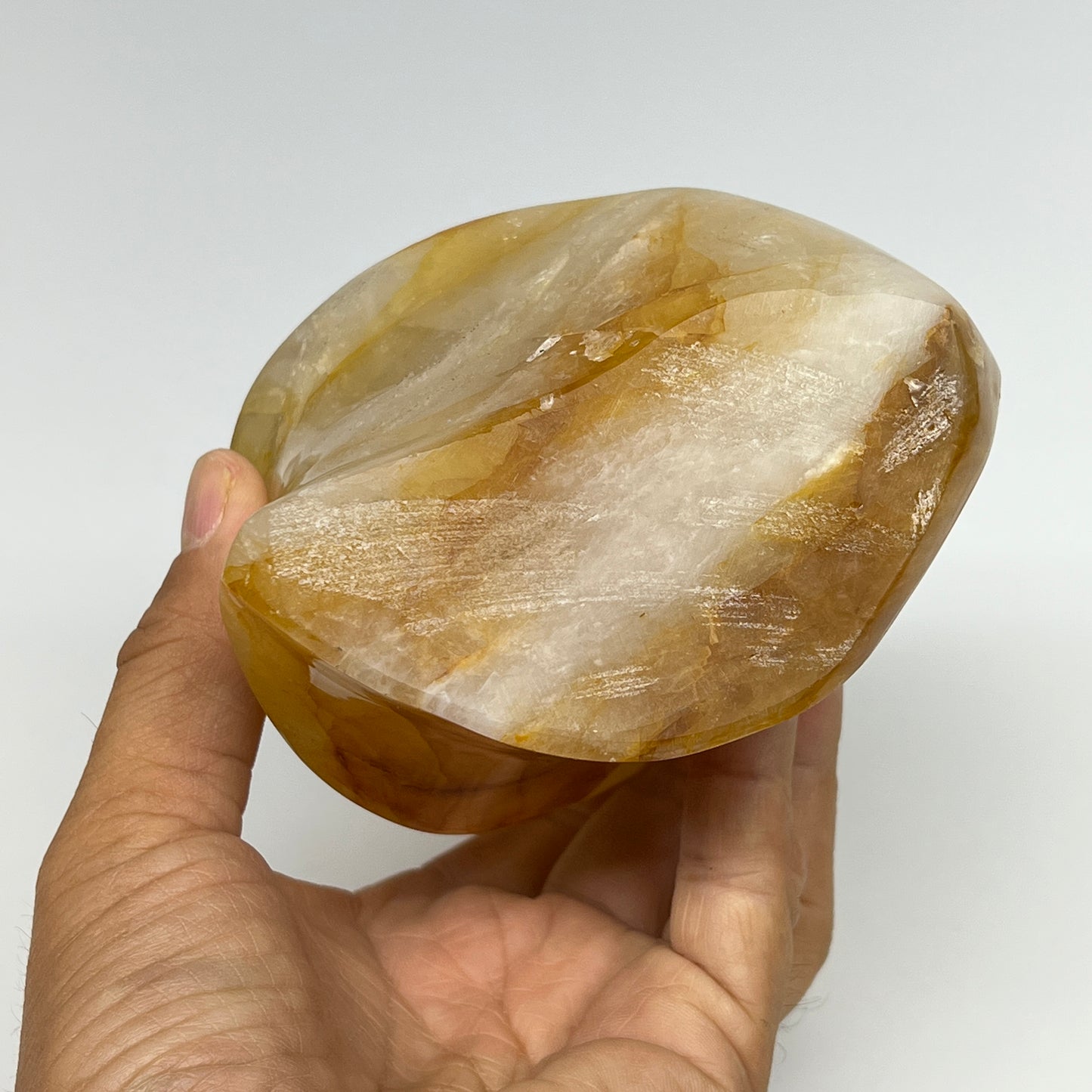 1150g,6.25"x4"x2.8" Golden Healer Quartz Flame Crystal @Madagascar, B19540
