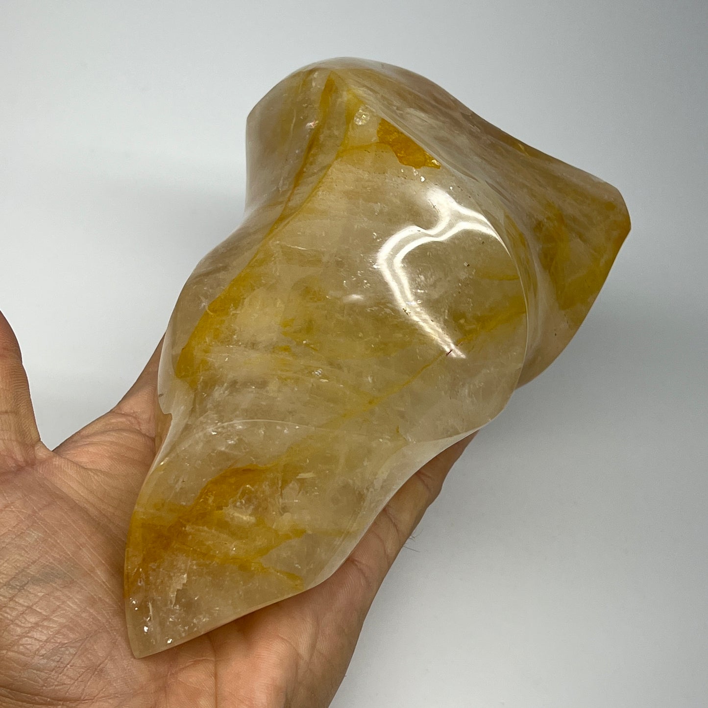 1150g,6.25"x4"x2.8" Golden Healer Quartz Flame Crystal @Madagascar, B19540