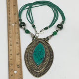 Turkmen Necklace Antique Afghan Tribal Turquoise Inlay Beaded ATS Necklace VS33