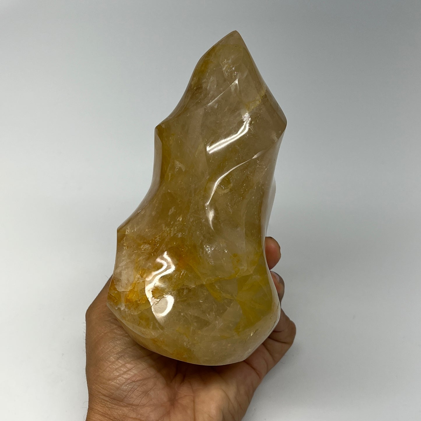 1185g,5.8"x3.7"x3.2" Golden Healer Quartz Flame Crystal @Madagascar, B19541