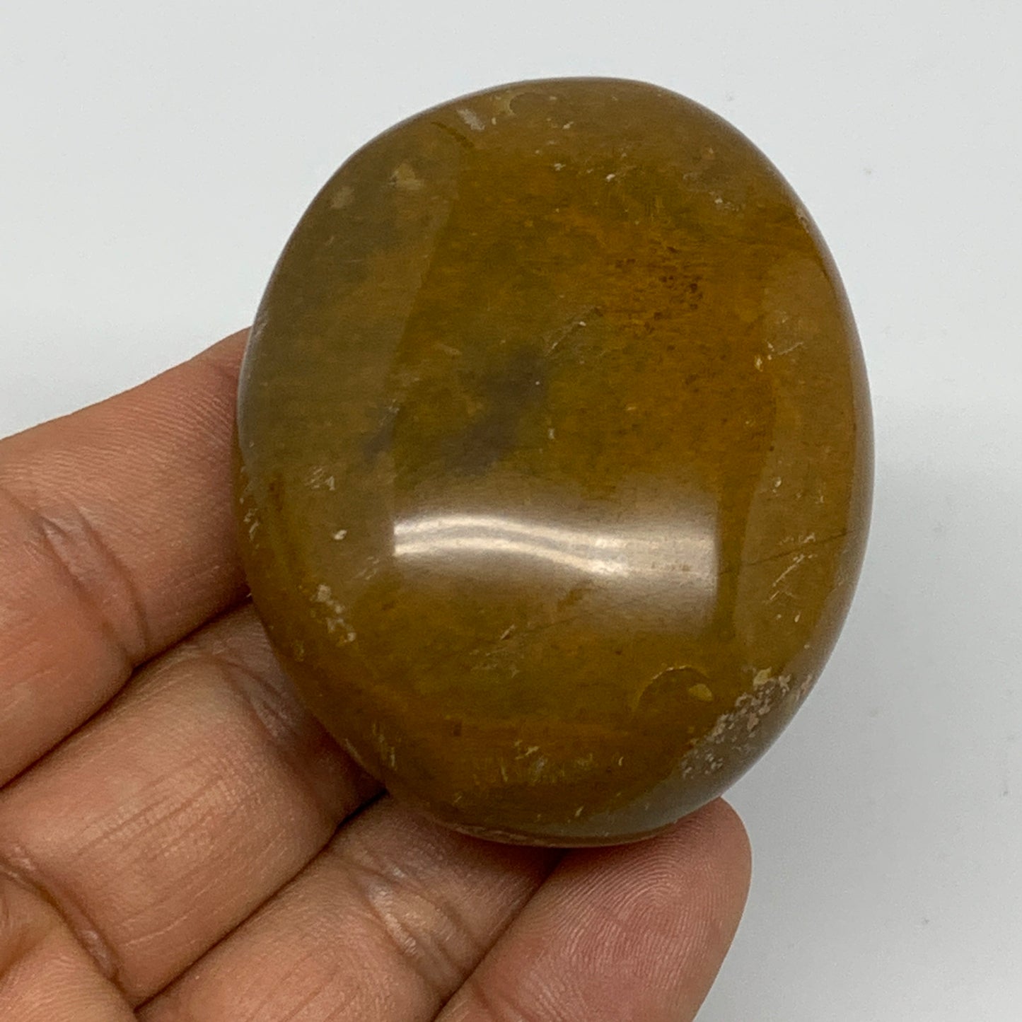 97.8g, 2.2"x1.8"x1.1", Yellow Ocean Jasper Palm-Stone @Madagascar, B18129