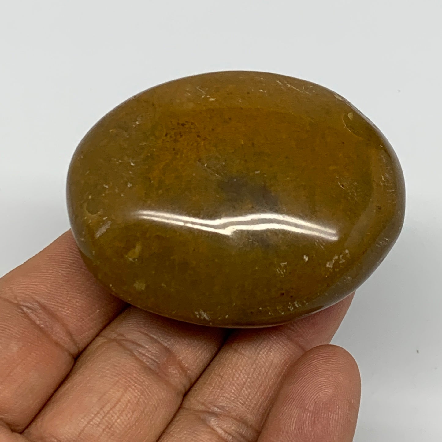 97.8g, 2.2"x1.8"x1.1", Yellow Ocean Jasper Palm-Stone @Madagascar, B18129
