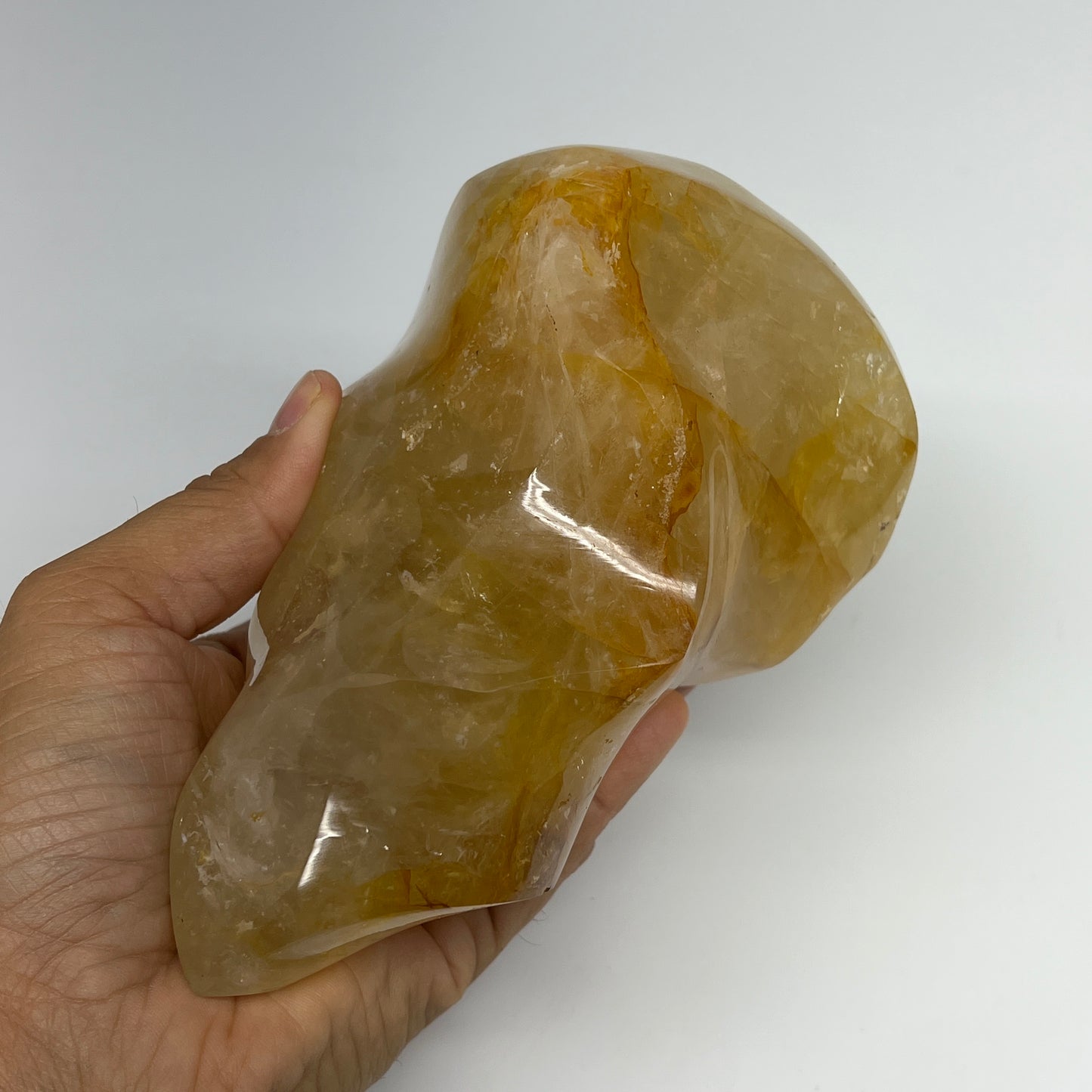 1185g,5.8"x3.7"x3.2" Golden Healer Quartz Flame Crystal @Madagascar, B19541