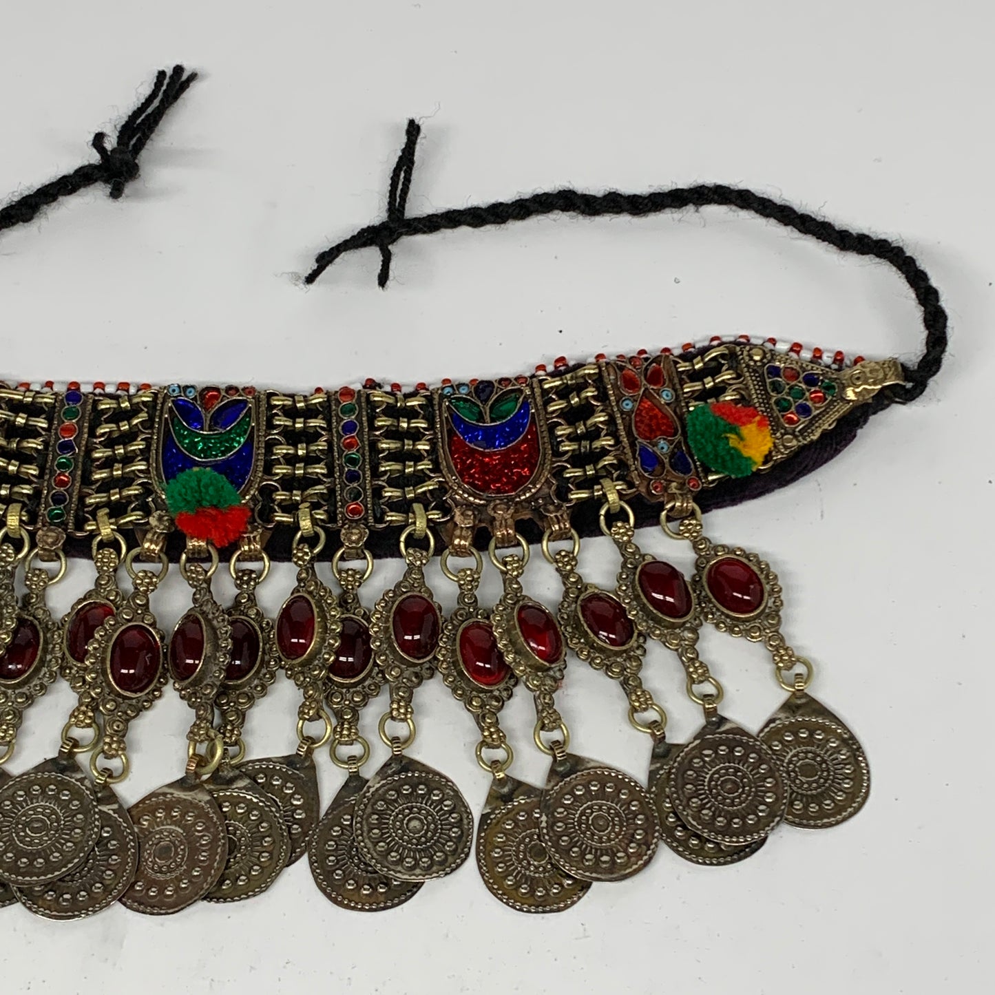 295g, 12"x4.5"Kuchi Choker Necklace Multi-Color Tribal Gypsy Bohemian,B14063