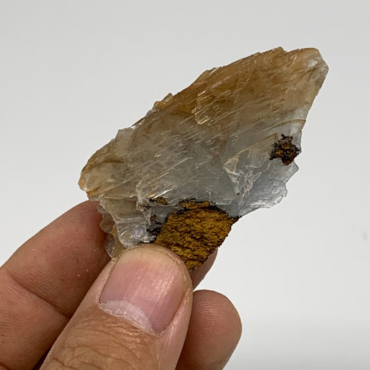 32.4g, 2.2"x1.1"x0.6", Small Blue Barite Mineral Specimen @Morocco, B10815