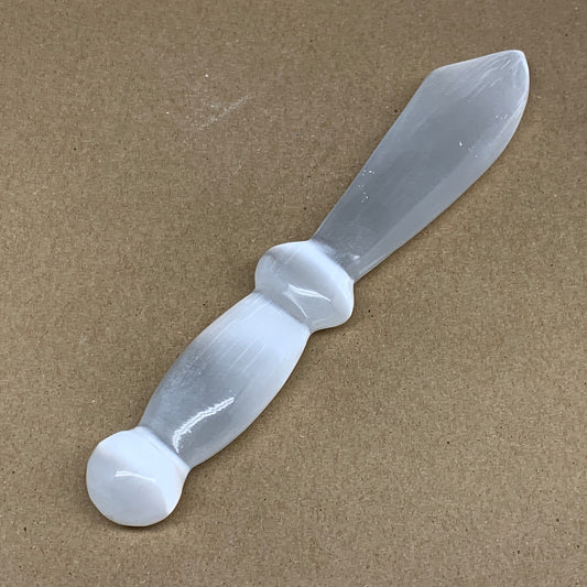 186.2g,8.5"x1.4"x0.9"Natural Selenite Crystal Knife (Satin Spar) @Morocco,B9176