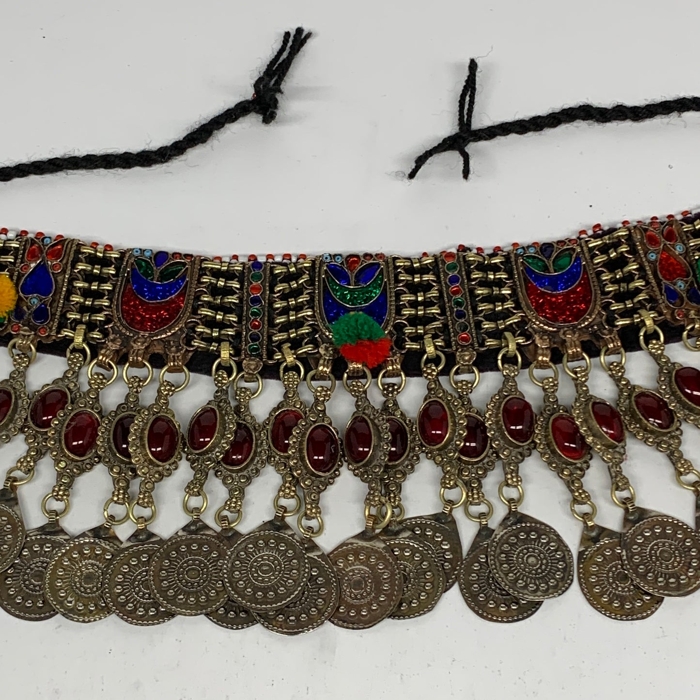 295g, 12"x4.5"Kuchi Choker Necklace Multi-Color Tribal Gypsy Bohemian,B14063