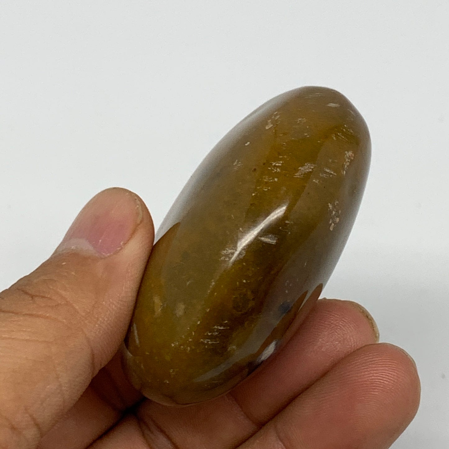 97.8g, 2.2"x1.8"x1.1", Yellow Ocean Jasper Palm-Stone @Madagascar, B18129
