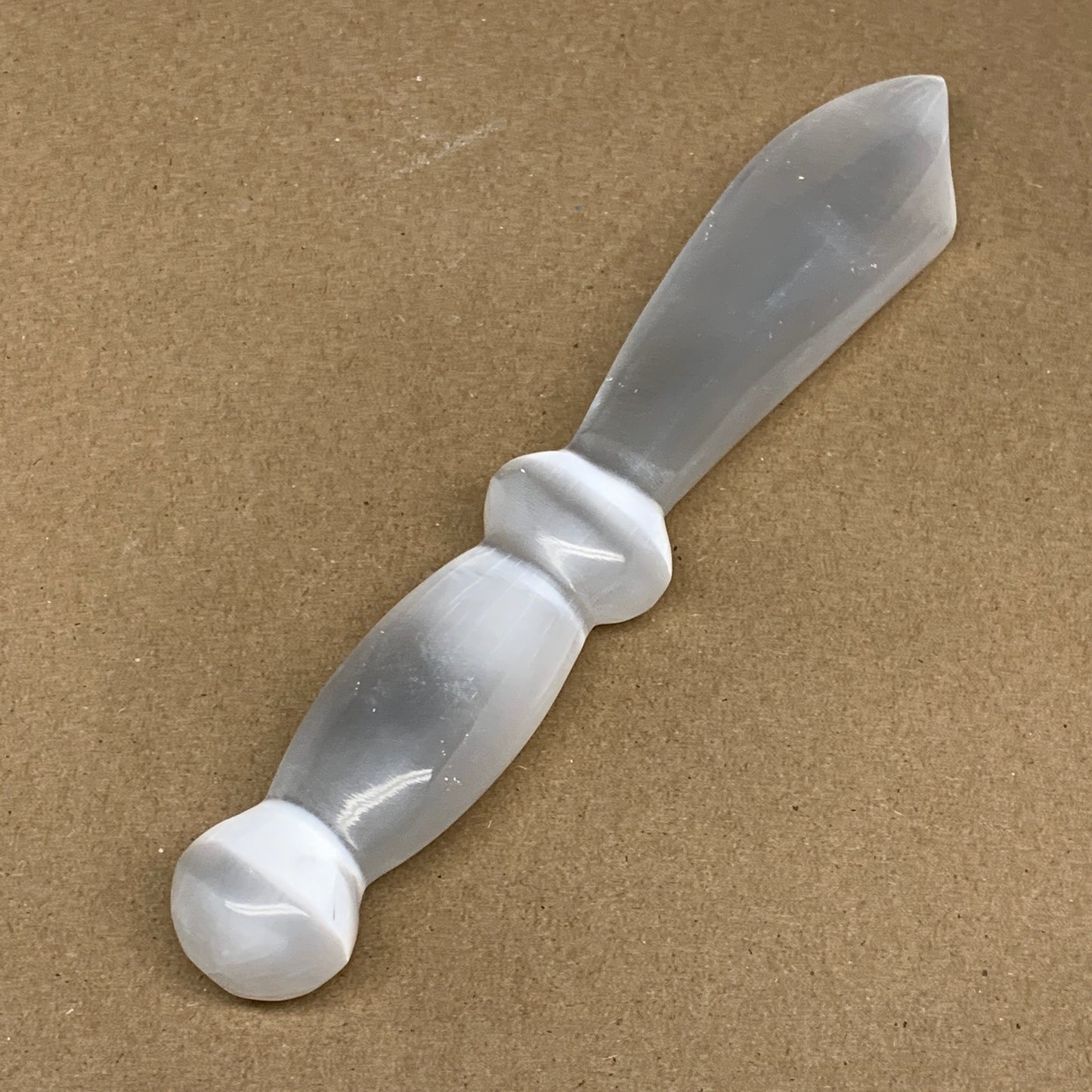 186.2g,8.5"x1.4"x0.9"Natural Selenite Crystal Knife (Satin Spar) @Morocco,B9176